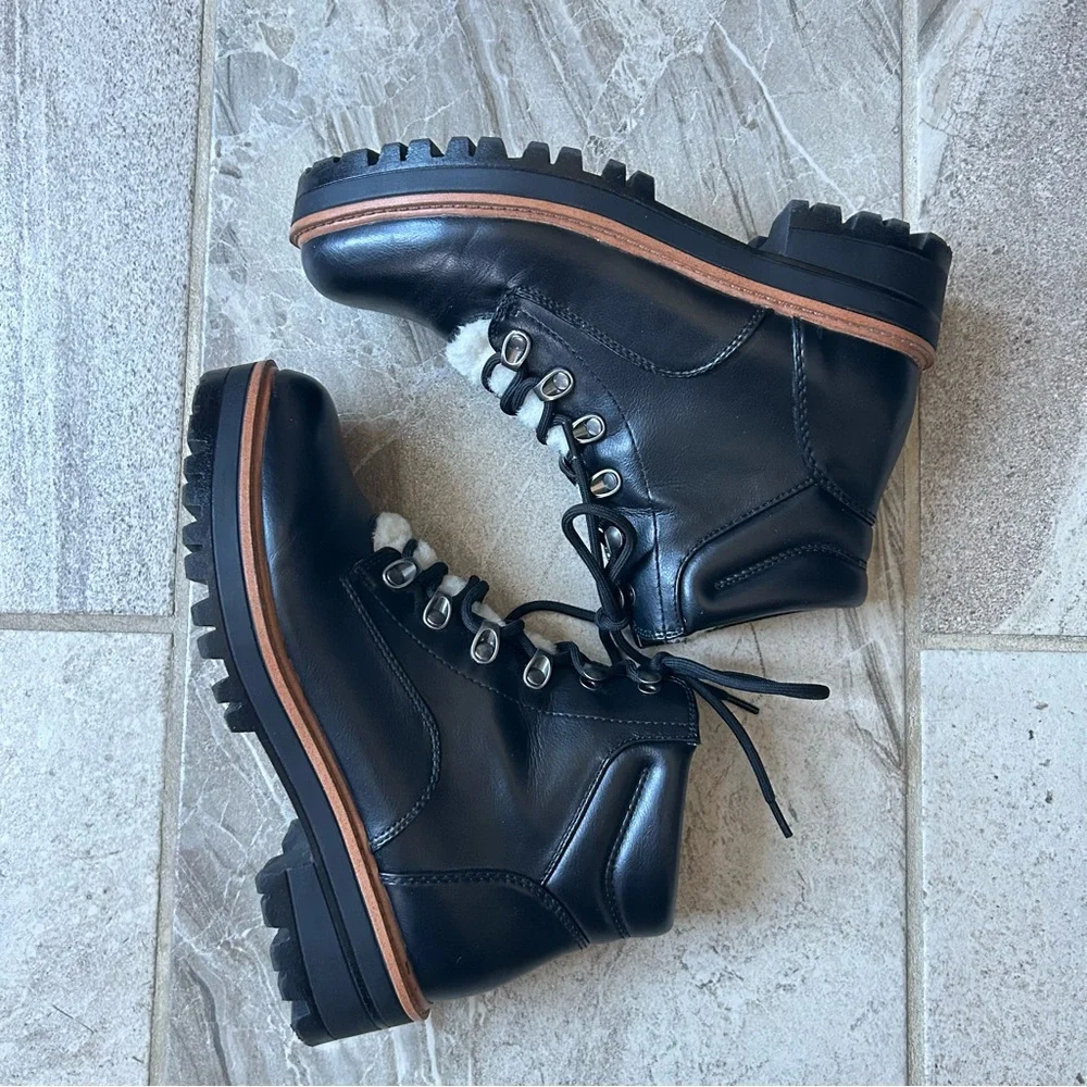 Indigo rd. Irindiran Women's Black Lace Up Combat Hiker Ankle Boots, Size 6.5